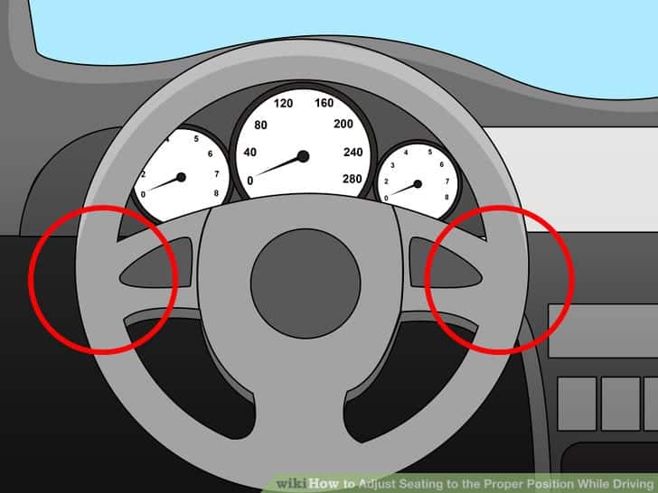 adjusting steering wheel while driving